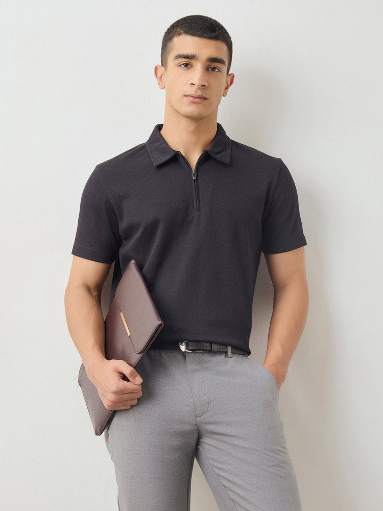 Regular Fit Zip Polo