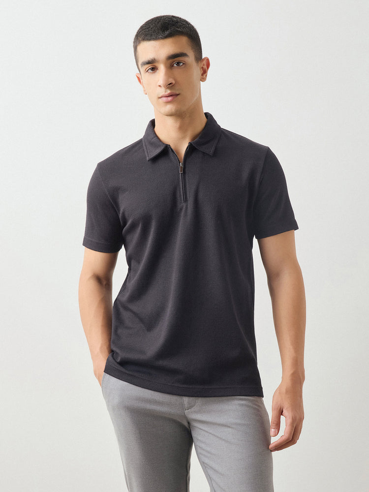 Regular Fit Zip Polo