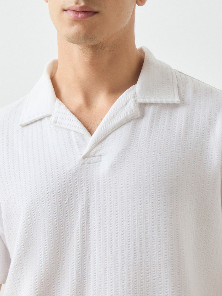 Relaxed Fit Seersucker Polo