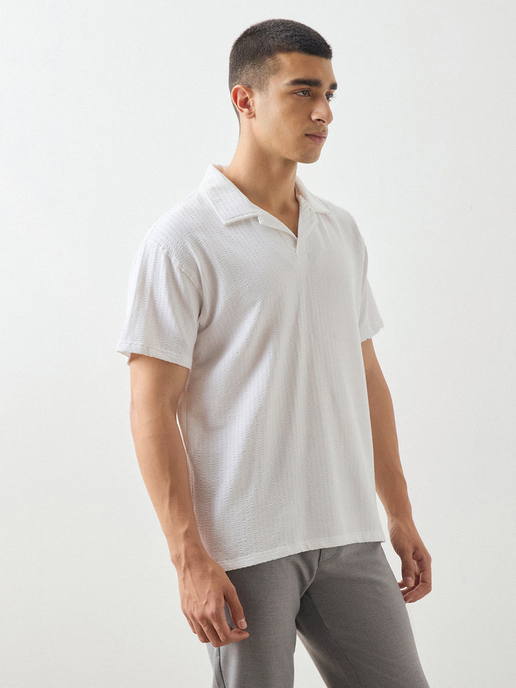 Relaxed Fit Seersucker Polo