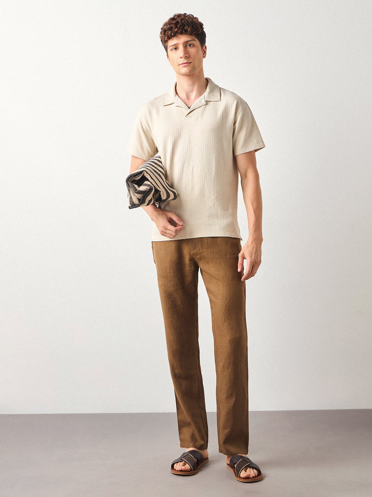 Relaxed Fit Seersucker Polo