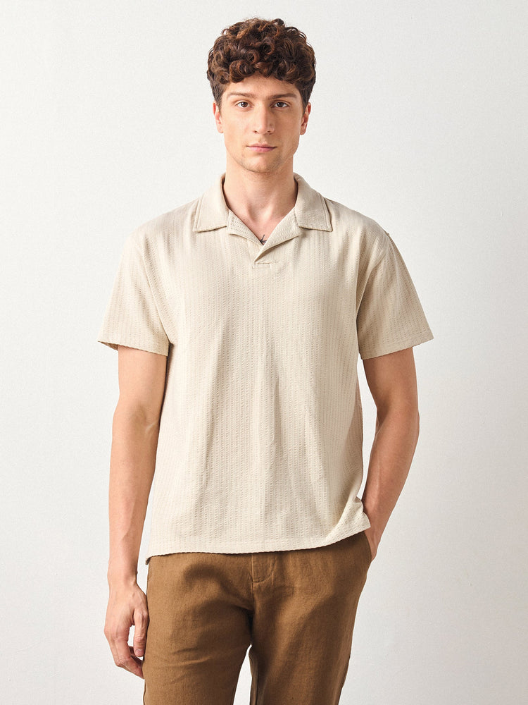 Relaxed Fit Seersucker Polo