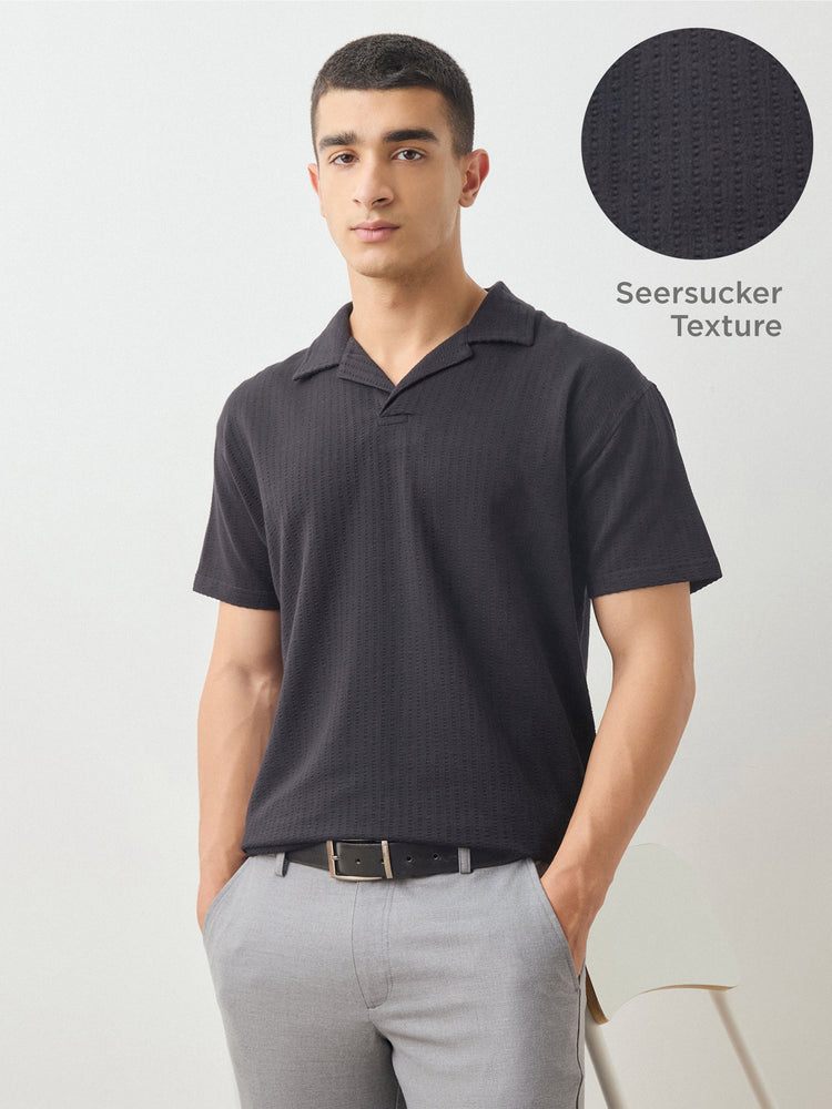 Relaxed Fit Seersucker Polo