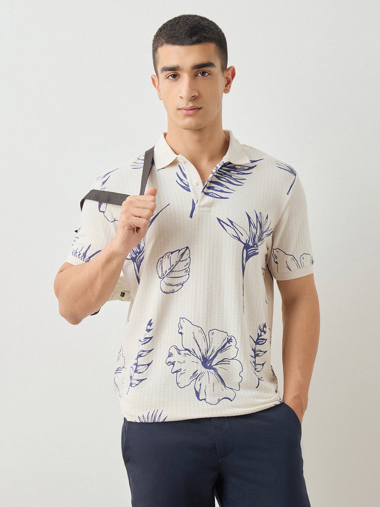 Floral Print Polo