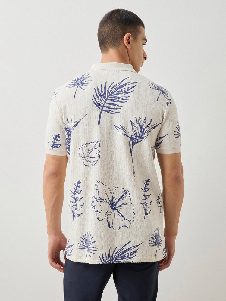 Floral Print Polo