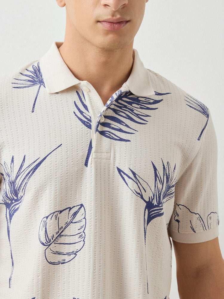 Floral Print Polo