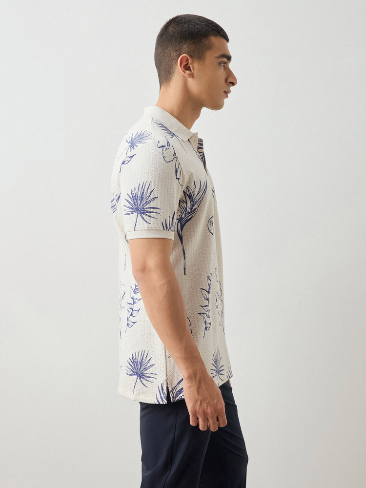 Floral Print Polo
