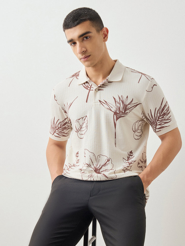 Floral Print Polo