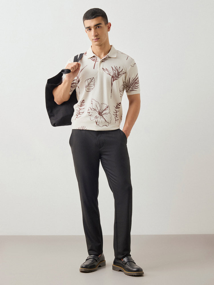 Floral Print Polo