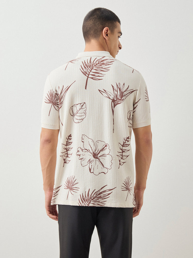 Floral Print Polo