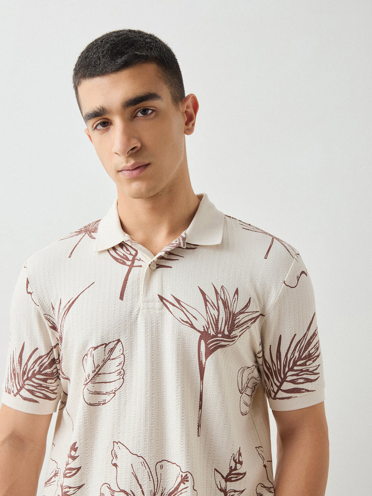 Floral Print Polo