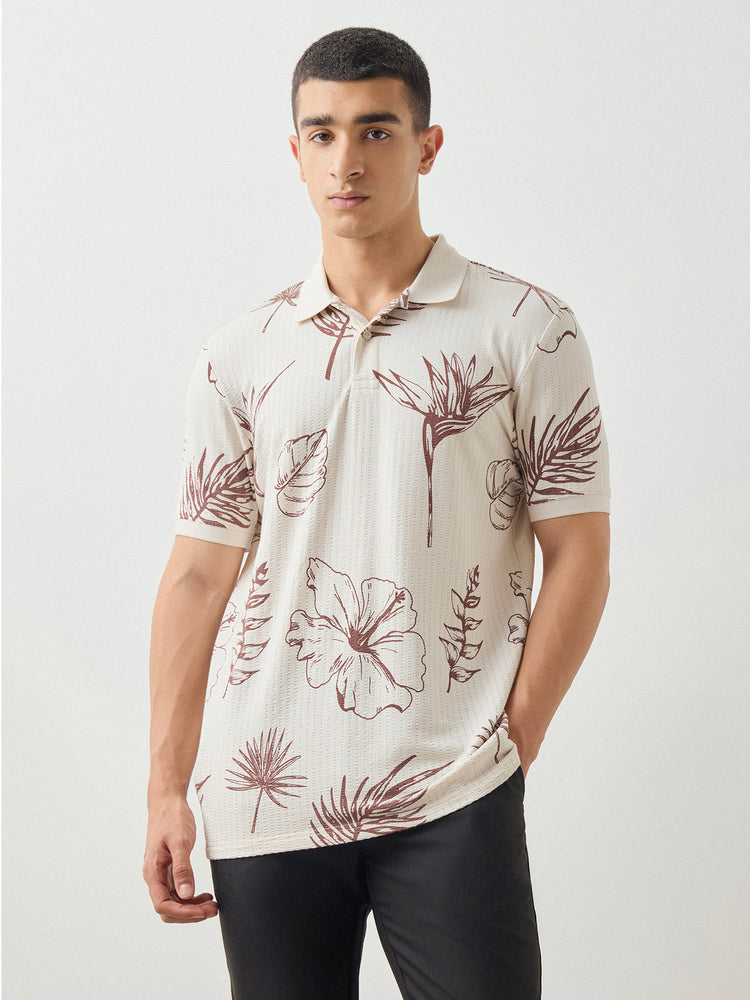Floral Print Polo