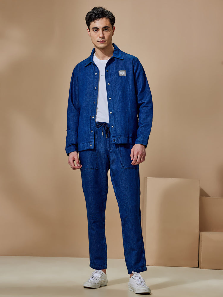 Navy Linen Shacket