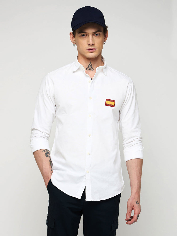 Chest Logo Oxford Stretch Shirt