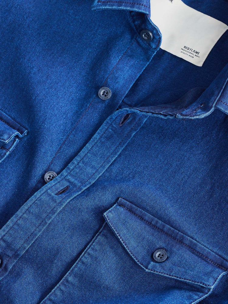 Double Pocket Stretch Denim Shirt