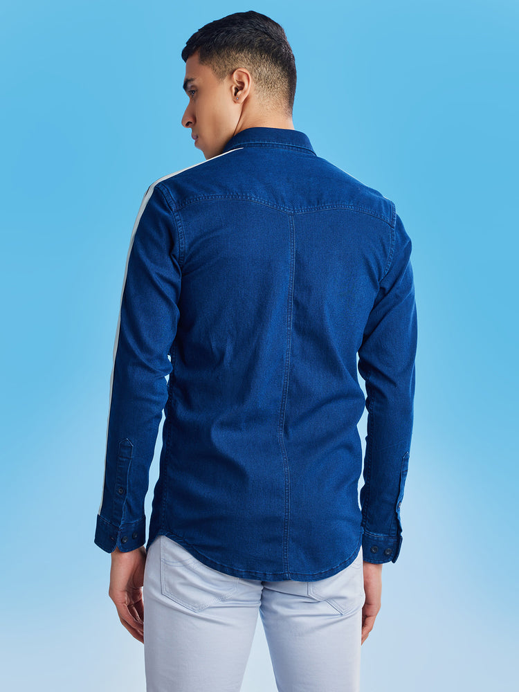 Double Pocket Stretch Denim Shirt