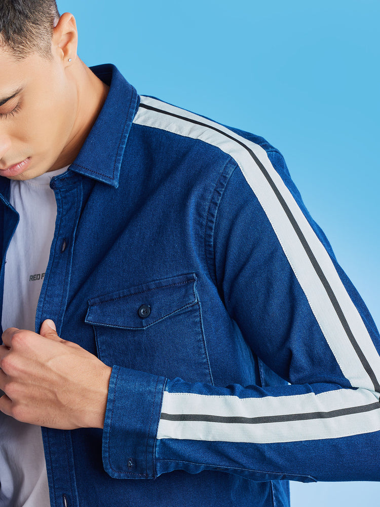 Double Pocket Stretch Denim Shirt