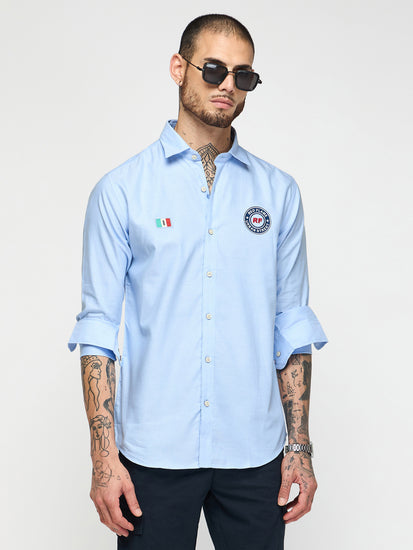 Chest Logo Oxford Stretch Shirt