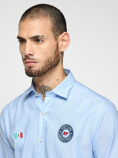 Chest Logo Oxford Stretch Shirt