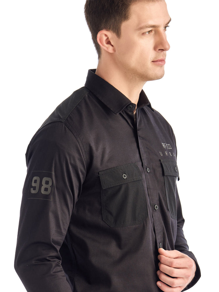 Black Solid Urban Shirt