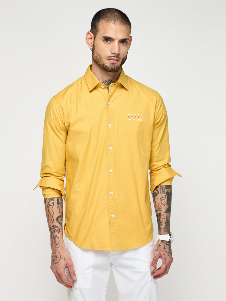 Chest Logo Oxford Stretch Shirt