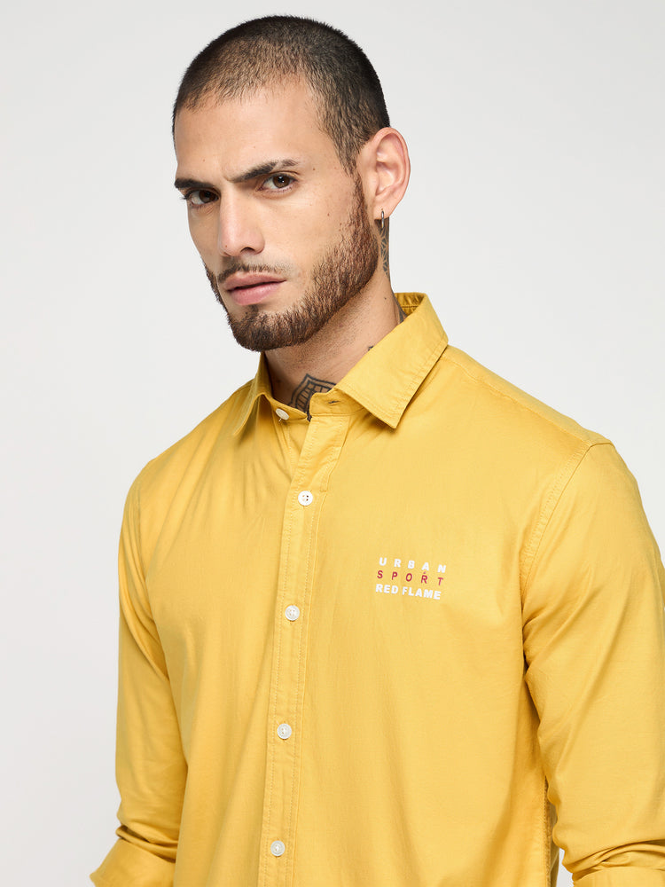 Chest Logo Oxford Stretch Shirt