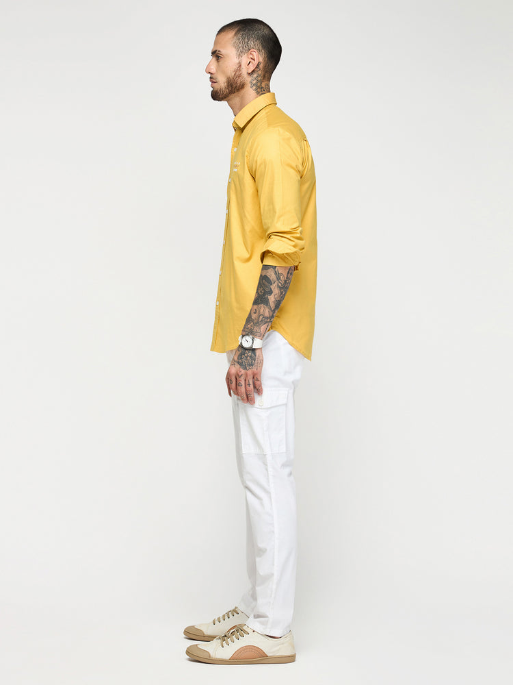 Chest Logo Oxford Stretch Shirt