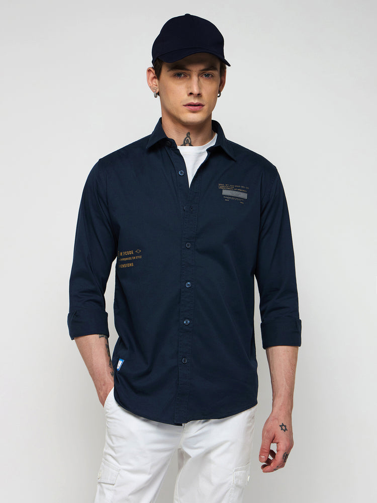 Chest Logo Stretch Shirt