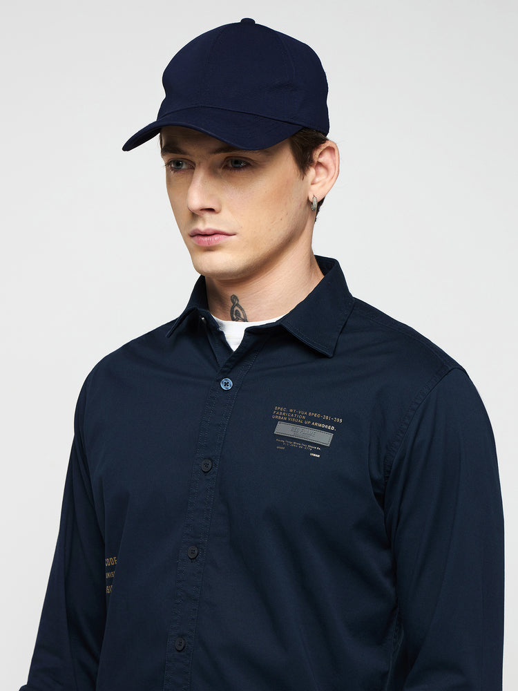 Chest Logo Stretch Shirt