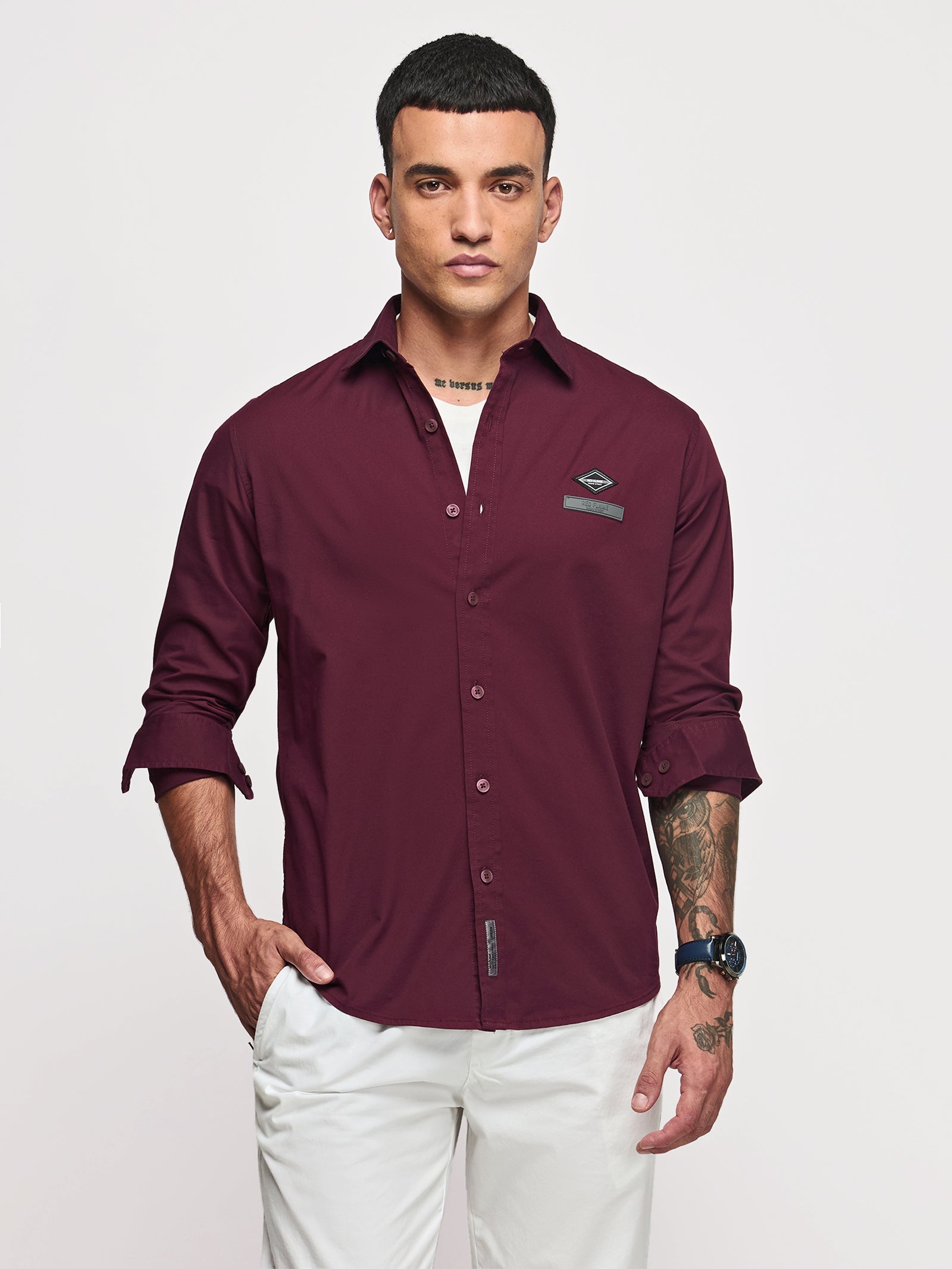 Chest Logo Stretch Shirt
