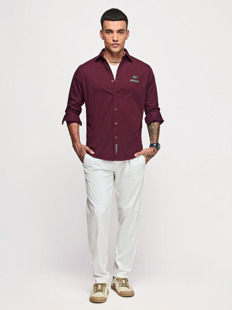 Chest Logo Stretch Shirt
