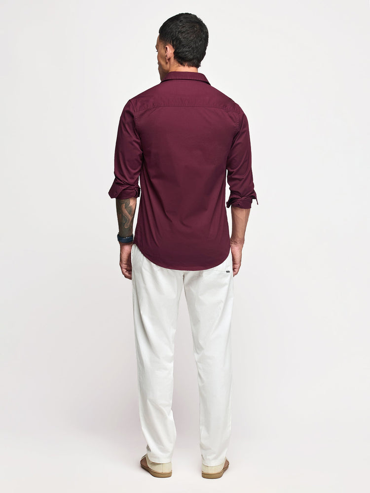 Chest Logo Stretch Shirt