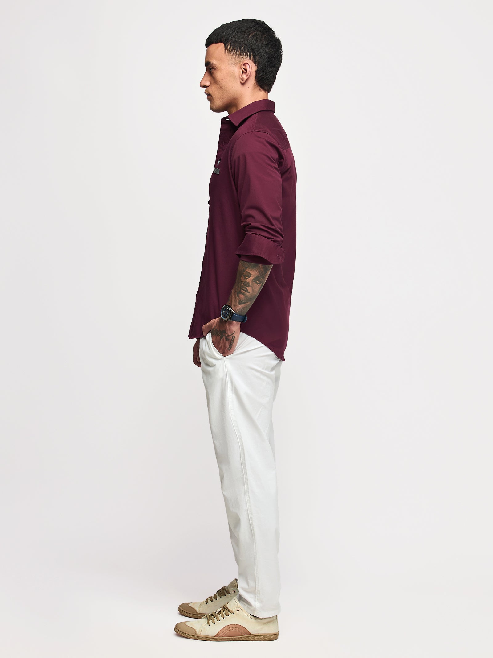 Chest Logo Stretch Shirt