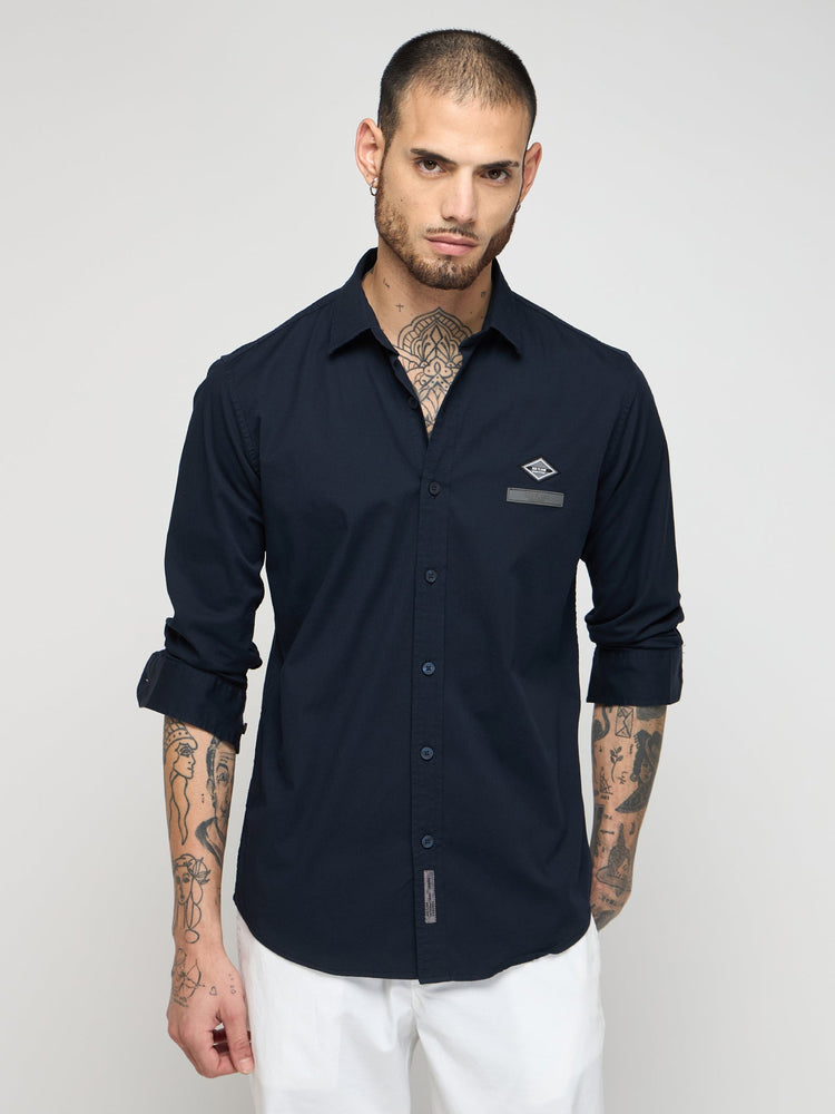 Chest Logo Stretch Shirt