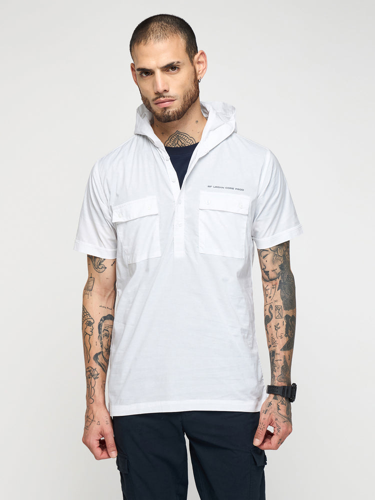 Double Pocket Hooded Shirt