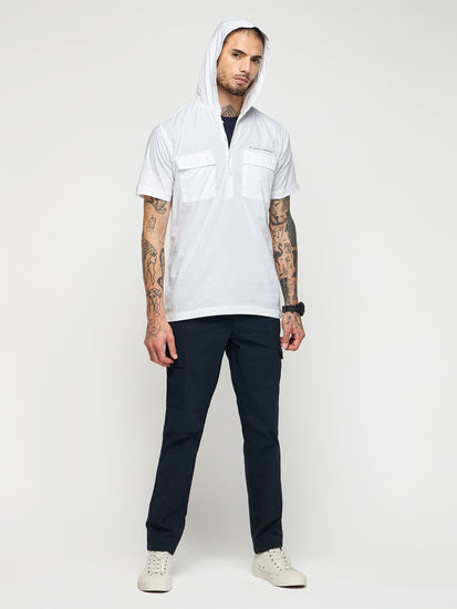 Double Pocket Hooded Shirt