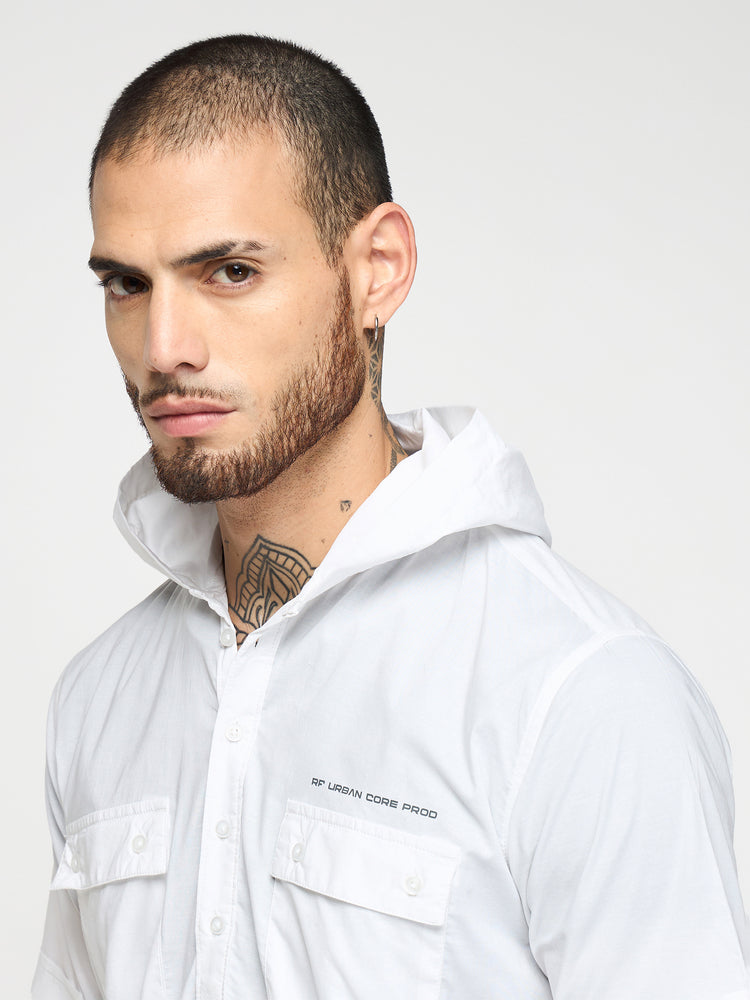 Double Pocket Hooded Shirt