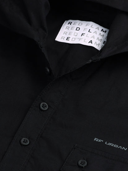 Double Pocket Hooded Shirt