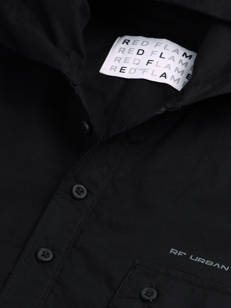 Double Pocket Hooded Shirt
