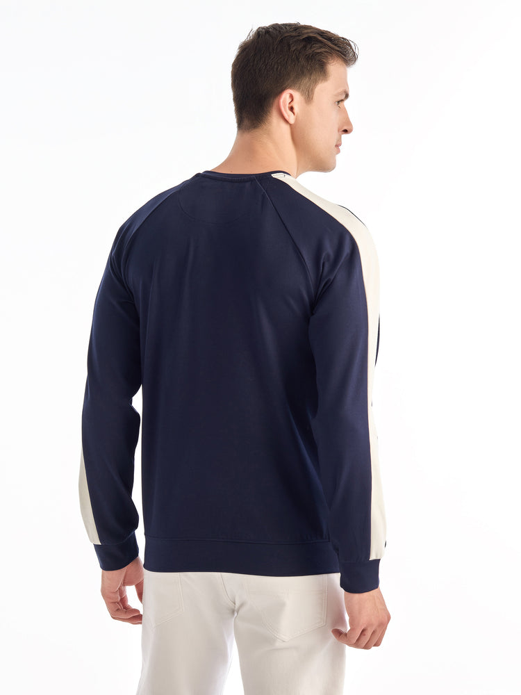 Navy Printed Sweatshirt