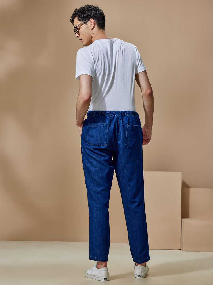 Navy Plain Travel Pant