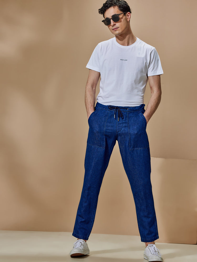 Navy Plain Travel Pant
