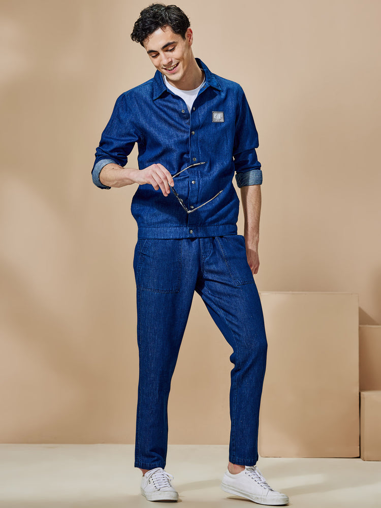 Navy Plain Travel Pant