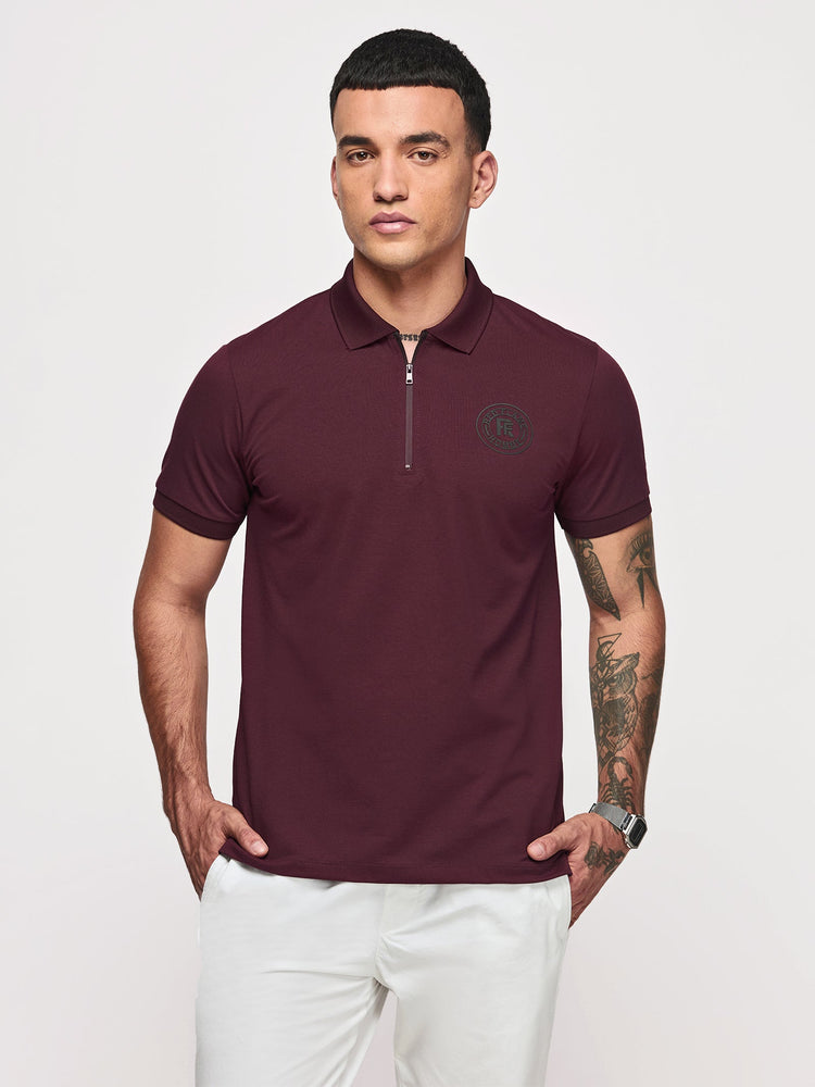 Chest Logo Zipped Polo