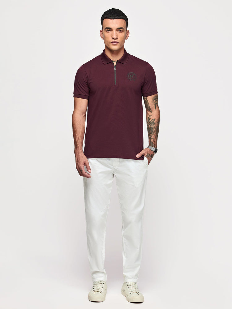 Chest Logo Zipped Polo