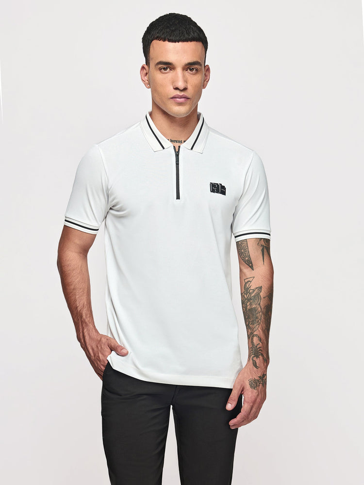 Chest Logo Zipped Polo