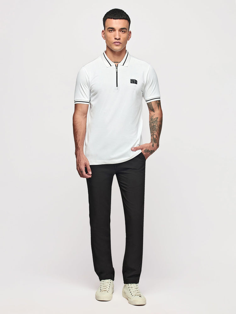 Chest Logo Zipped Polo