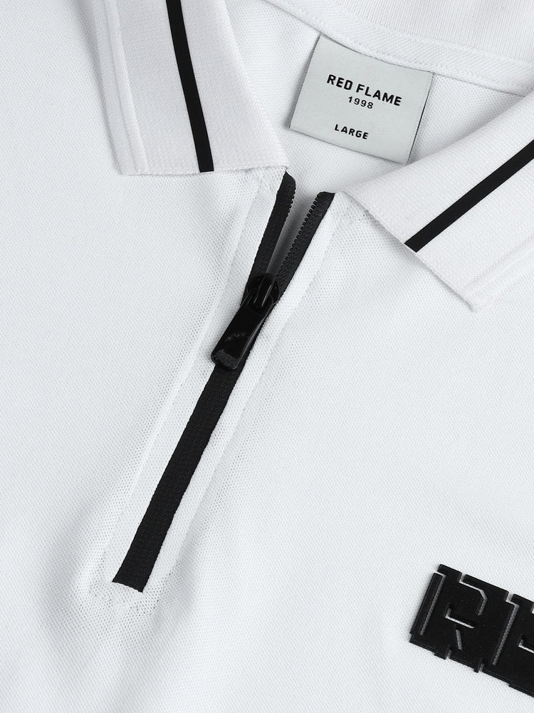 Chest Logo Zipped Polo