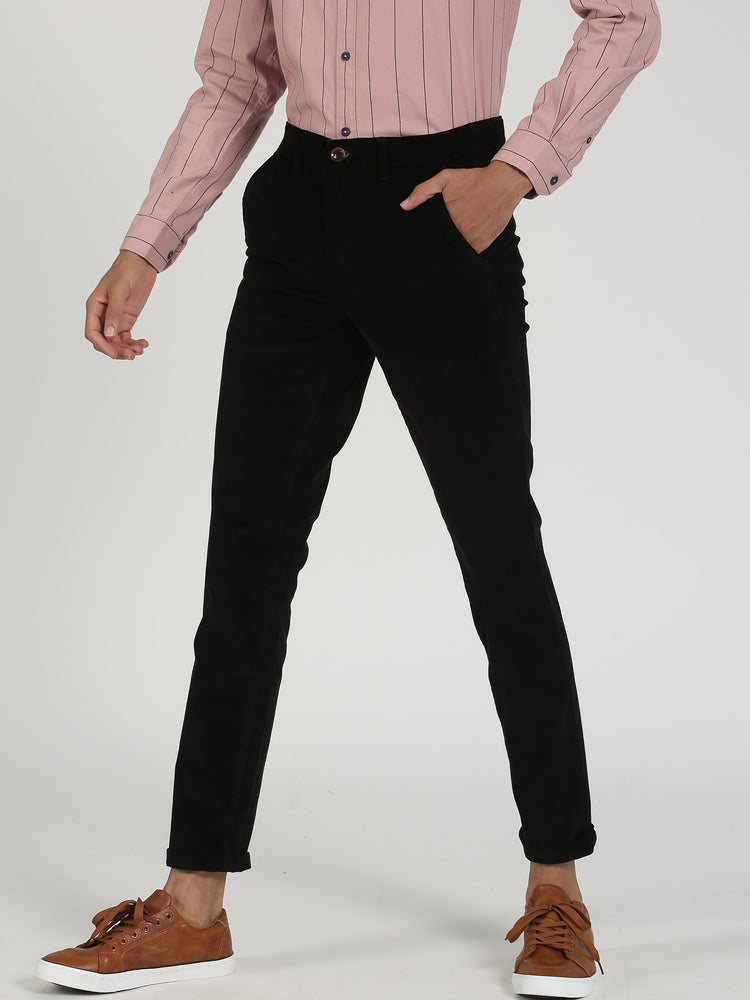 Black Corduroy Slim Fit Trouser