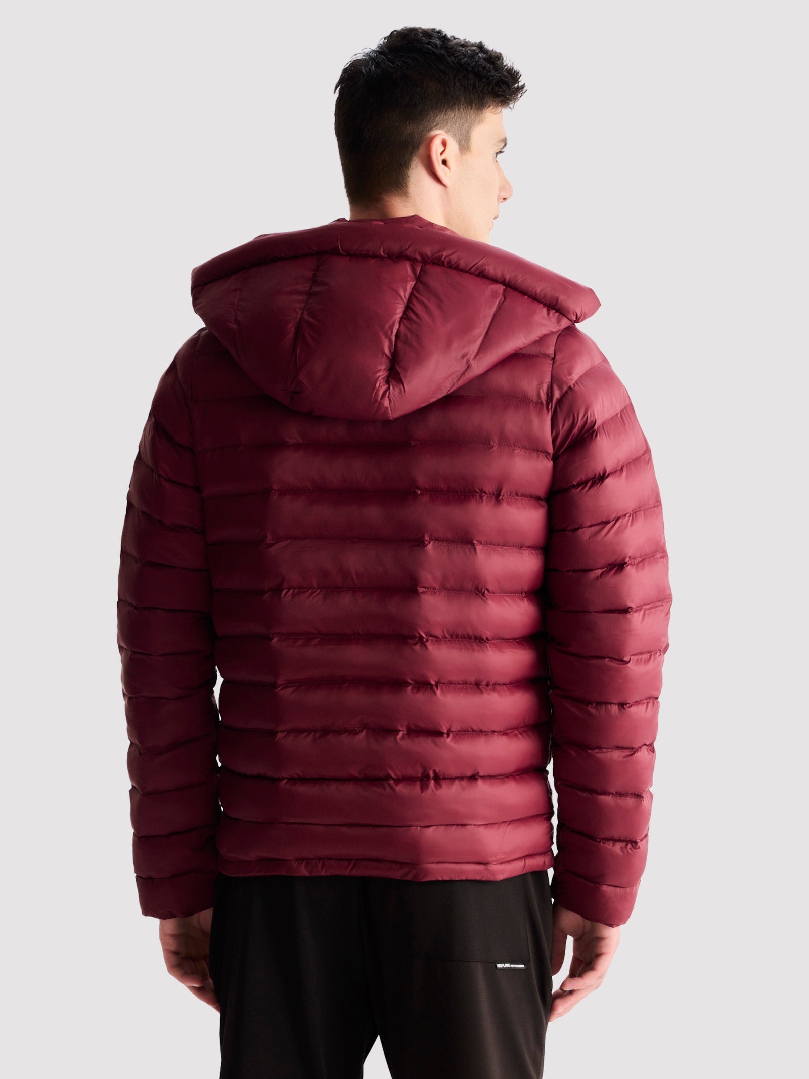 Maroon Hooded Puffer Jacket